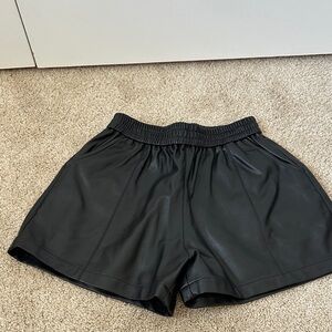 Black Women's Faux Leather Shorts